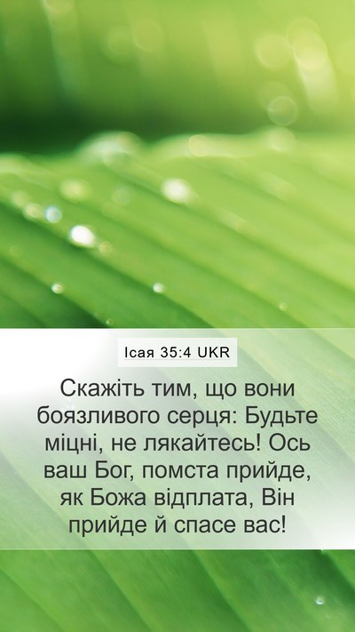 Ісая 35:4 UKR Bible Verse Image