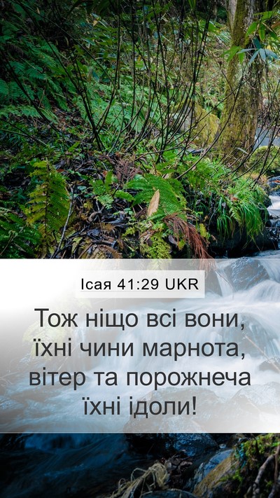 Ісая 41:29 UKR Bible Verse Image