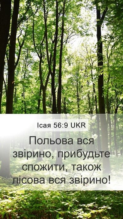 Ісая 56:9 UKR Bible Verse Image