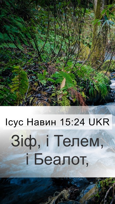 Ісус Навин 15:24 UKR Mobile Phone Wallpaper - Зіф, і Телем, і - Mobile Bible Verse Wallpaper
