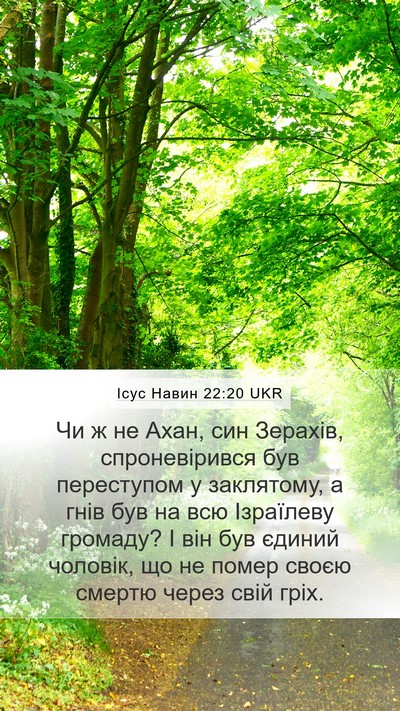 Ісус Навин 22:20 UKR Bible Verse Image