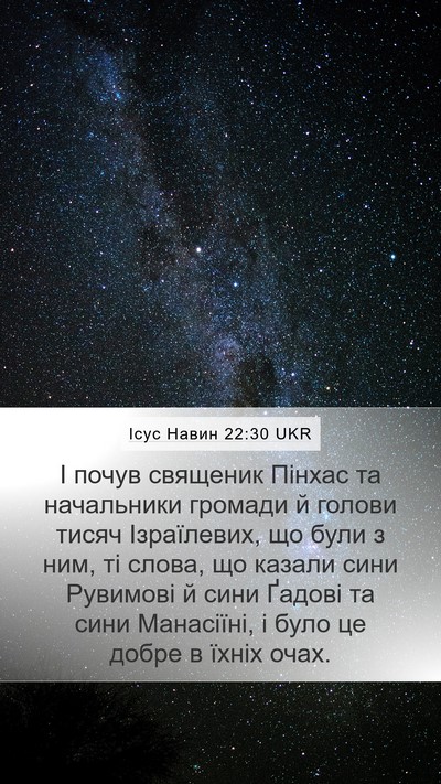 Ісус Навин 22:30 UKR Bible Verse Image