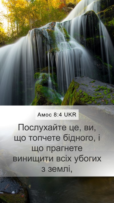 Амос 8:4 UKR Bible Verse Image