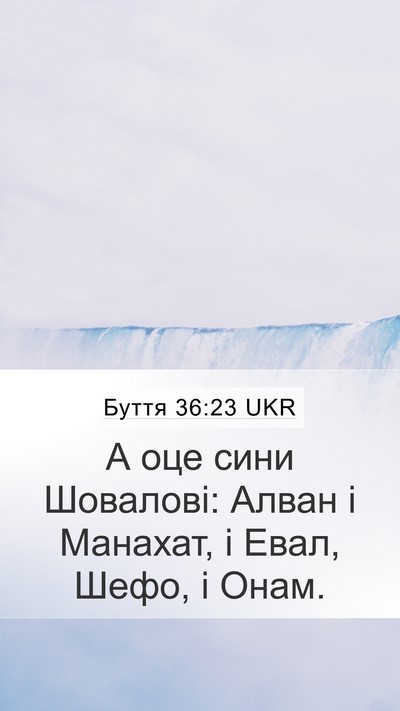 Буття 36:23 UKR Mobile Phone Wallpaper - А оце сини Шовалові: Алван - Mobile Bible Verse Wallpaper