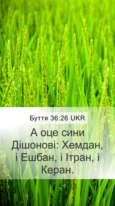 Буття 36:26 UKR Mobile Phone Wallpaper - А оце сини Дішонові: - Mobile Bible Verse Wallpaper