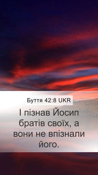 Буття 42:8 UKR Mobile Phone Wallpaper - І пізнав Йосип братів - Mobile Bible Verse Wallpaper