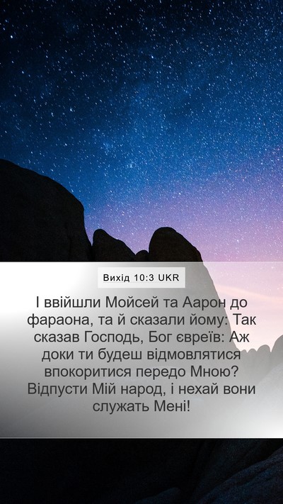 Вихід 10:3 UKR Bible Verse Image