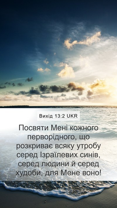 Вихід 13:2 UKR Bible Verse Image