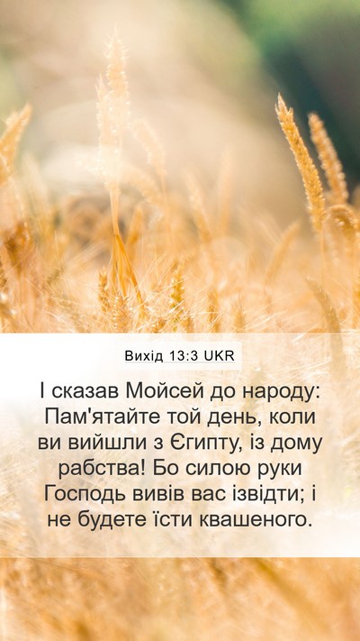 Вихід 13:3 UKR Bible Verse Image