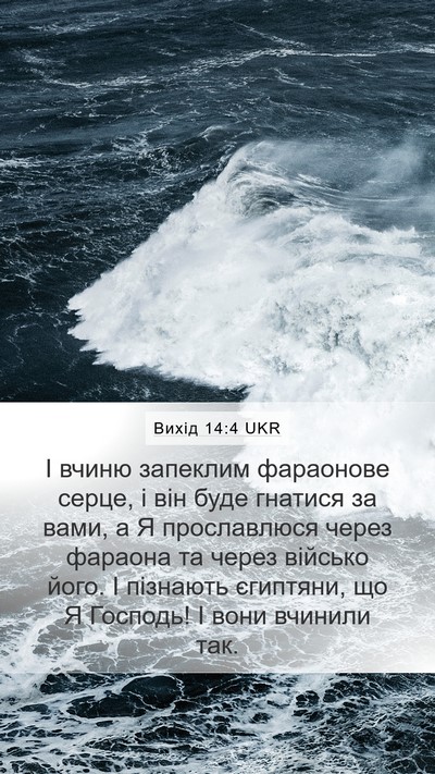 Вихід 14:4 UKR Bible Verse Image