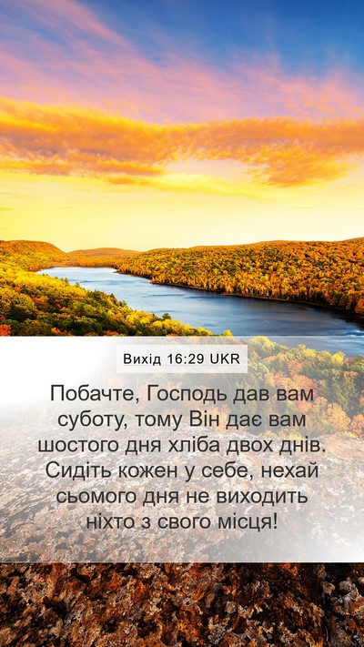 Вихід 16:29 UKR Bible Verse Image