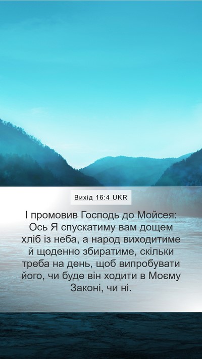 Вихід 16:4 UKR Bible Verse Image