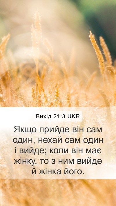 Вихід 21:3 UKR Bible Verse Image