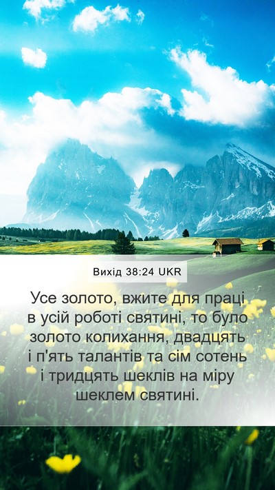 Вихід 38:24 UKR Bible Verse Image