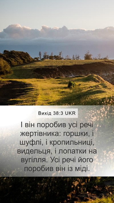 Вихід 38:3 UKR Bible Verse Image