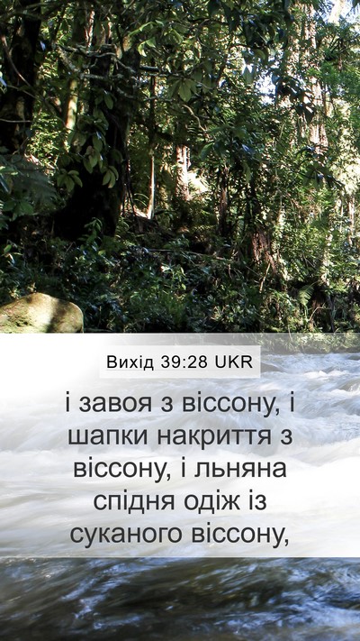 Вихід 39:28 UKR Bible Verse Image