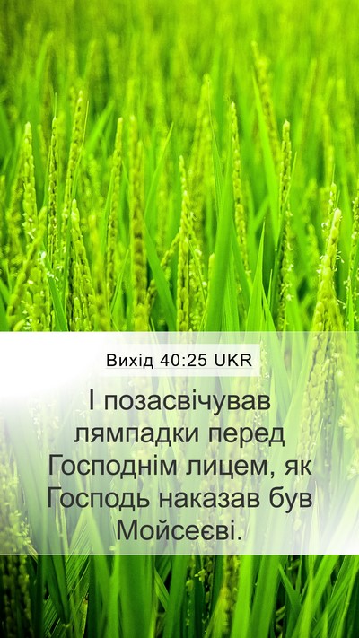 Вихід 40:25 UKR Bible Verse Image