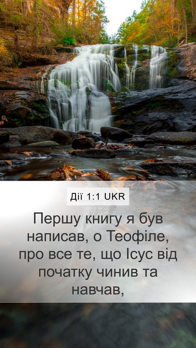 Дії 1:1 UKR Bible Verse Image