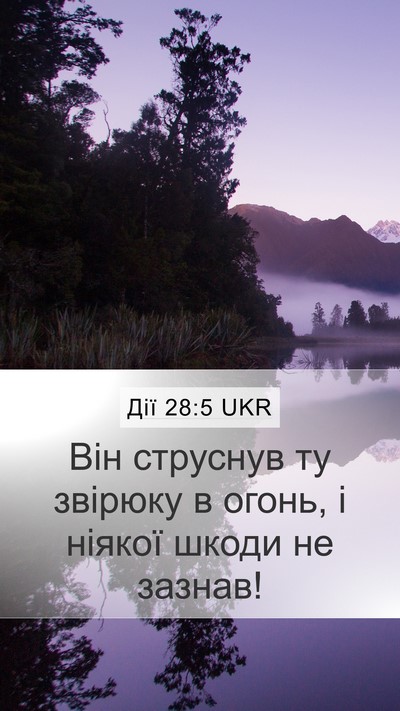 Дії 28:5 UKR Bible Verse Image