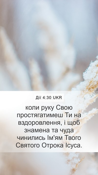 Дії 4:30 UKR Bible Verse Image