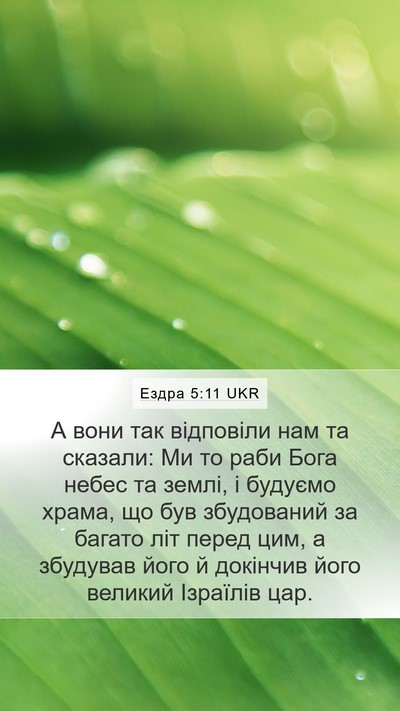 Ездра 5:11 UKR Bible Verse Image
