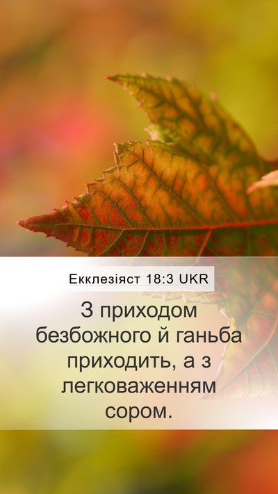 Екклезіяст 18:3 UKR Mobile Phone Wallpaper - З приходом безбожного й - Mobile Bible Verse Wallpaper