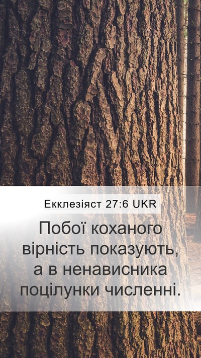 Екклезіяст 27:6 UKR Mobile Phone Wallpaper - Побої коханого вірність - Mobile Bible Verse Wallpaper