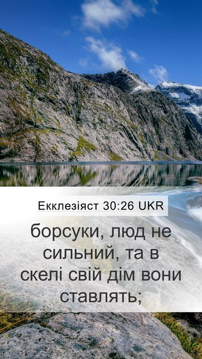 Екклезіяст 30:26 UKR Mobile Phone Wallpaper - борсуки, люд не сильний, та - Mobile Bible Verse Wallpaper