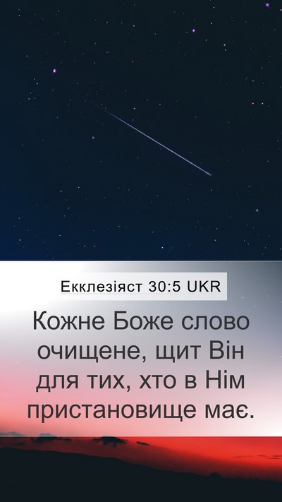 Екклезіяст 30:5 UKR Bible Verse Image