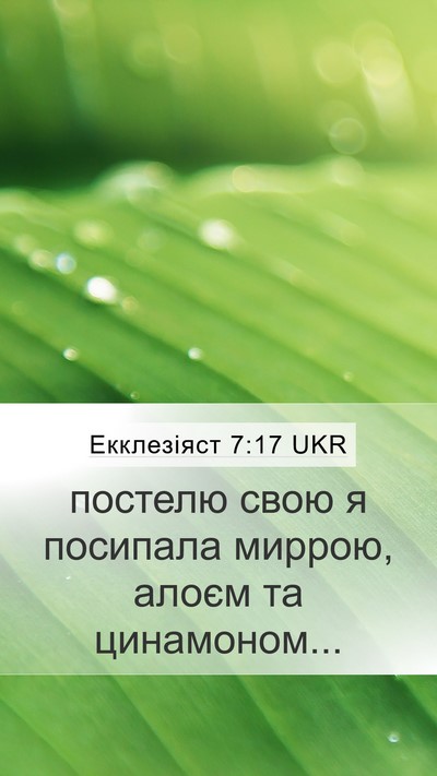 Екклезіяст 7:17 UKR Mobile Phone Wallpaper - постелю свою я посипала - Mobile Bible Verse Wallpaper