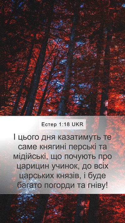 Естер 1:18 UKR Mobile Phone Wallpaper - І цього дня казатимуть те - Mobile Bible Verse Wallpaper