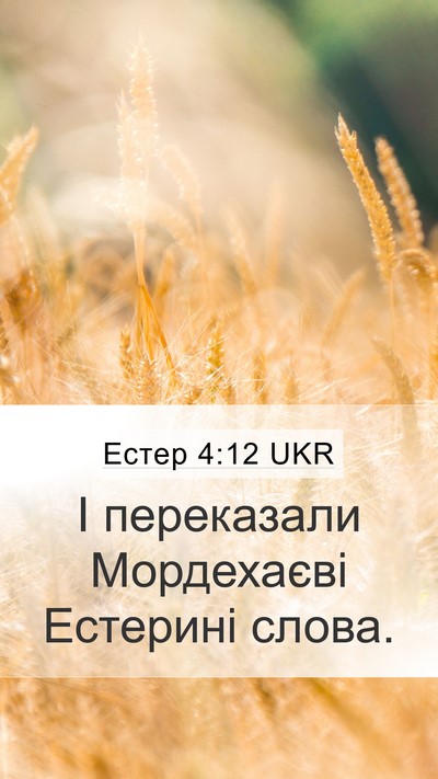 Естер 4:12 UKR Mobile Phone Wallpaper - І переказали Мордехаєві - Mobile Bible Verse Wallpaper