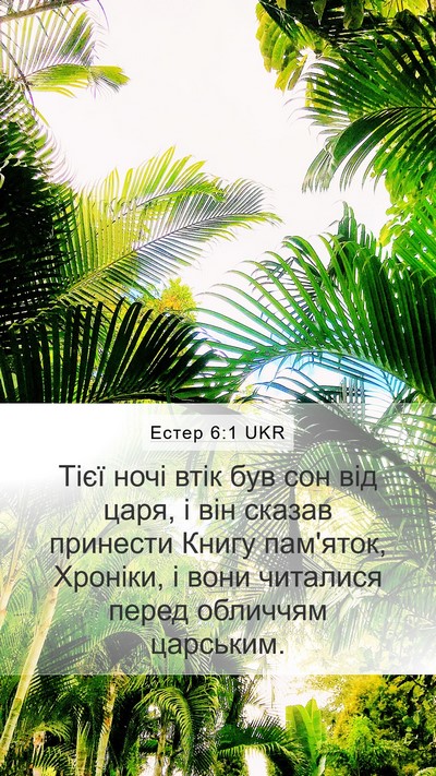 Естер 6:1 UKR Bible Verse Image