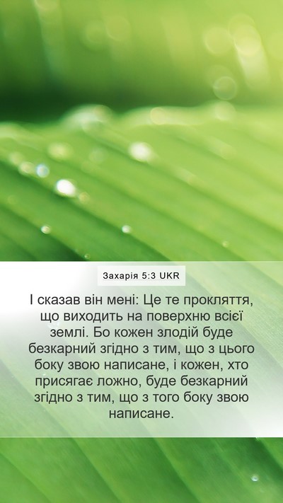Захарія 5:3 UKR Bible Verse Image