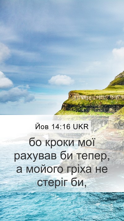Йов 14:16 UKR Bible Verse Image