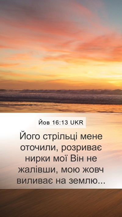 Йов 16:13 UKR Bible Verse Image