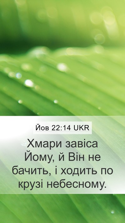 Йов 22:14 UKR Bible Verse Image