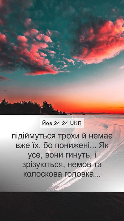 Йов 24:24 UKR Mobile Phone Wallpaper - підіймуться трохи й немає - Mobile Bible Verse Wallpaper