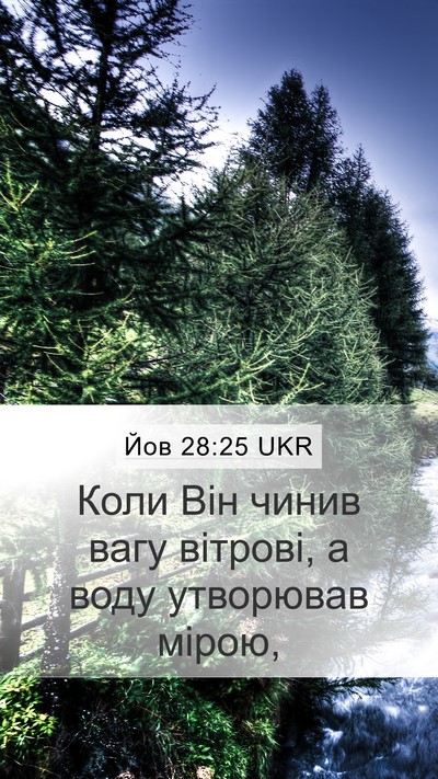 Йов 28:25 UKR Bible Verse Image