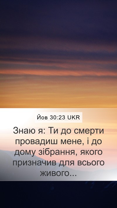 Йов 30:23 UKR Bible Verse Image