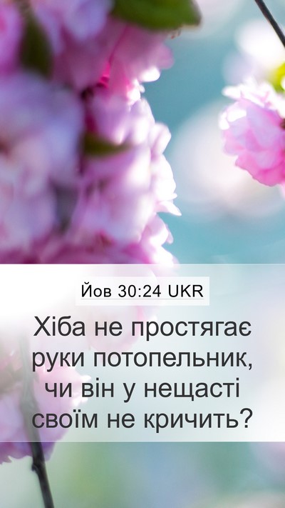 Йов 30:24 UKR Mobile Phone Wallpaper - Хіба не простягає руки - Mobile Bible Verse Wallpaper