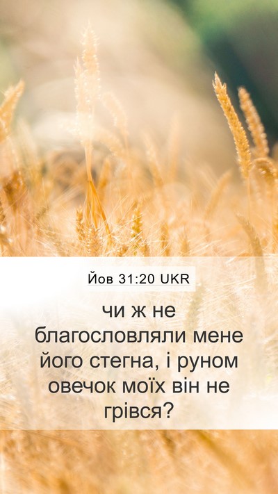 Йов 31:20 UKR Bible Verse Image