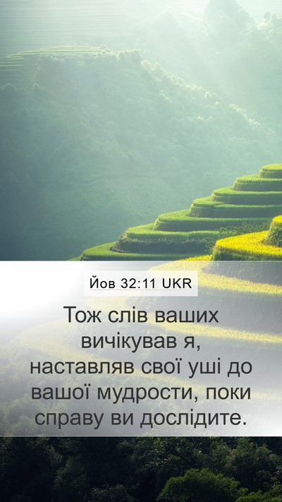 Йов 32:11 UKR Bible Verse Image