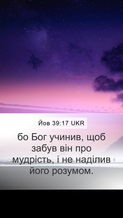 Йов 39:17 UKR Bible Verse Image