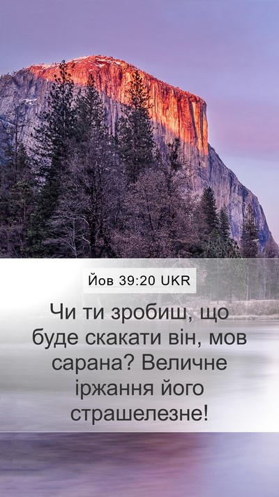 Йов 39:20 UKR Mobile Phone Wallpaper - Чи ти зробиш, що буде - Mobile Bible Verse Wallpaper