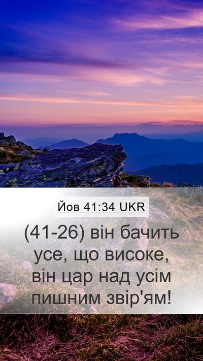 Йов 41:34 UKR Bible Verse Image