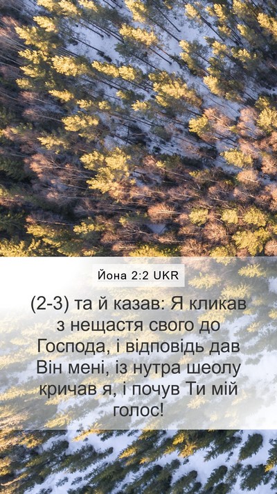 Йона 2:2 UKR Bible Verse Image