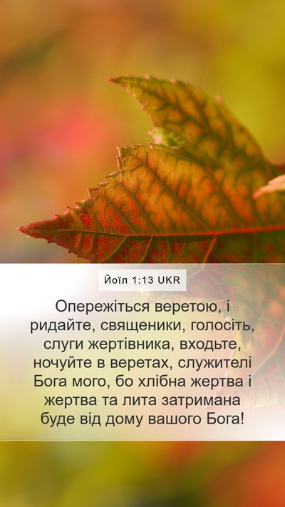 Йоїл 1:13 UKR Bible Verse Image
