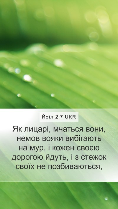 Йоїл 2:7 UKR Mobile Phone Wallpaper - Як лицарі, мчаться вони, - Mobile Bible Verse Wallpaper