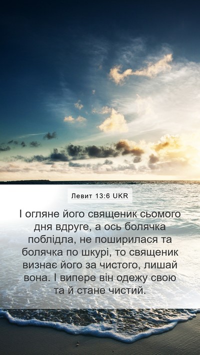 Левит 13:6 UKR Mobile Phone Wallpaper - І огляне його священик - Mobile Bible Verse Wallpaper